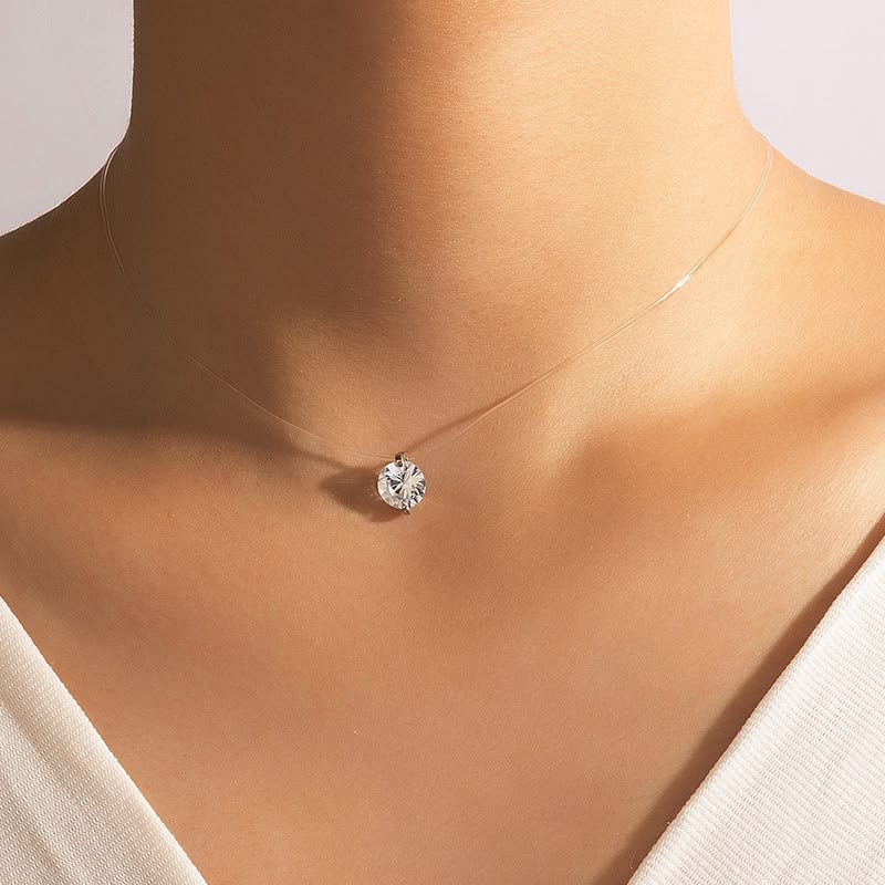 گردنبند تک نگین بند نامرئی ترند